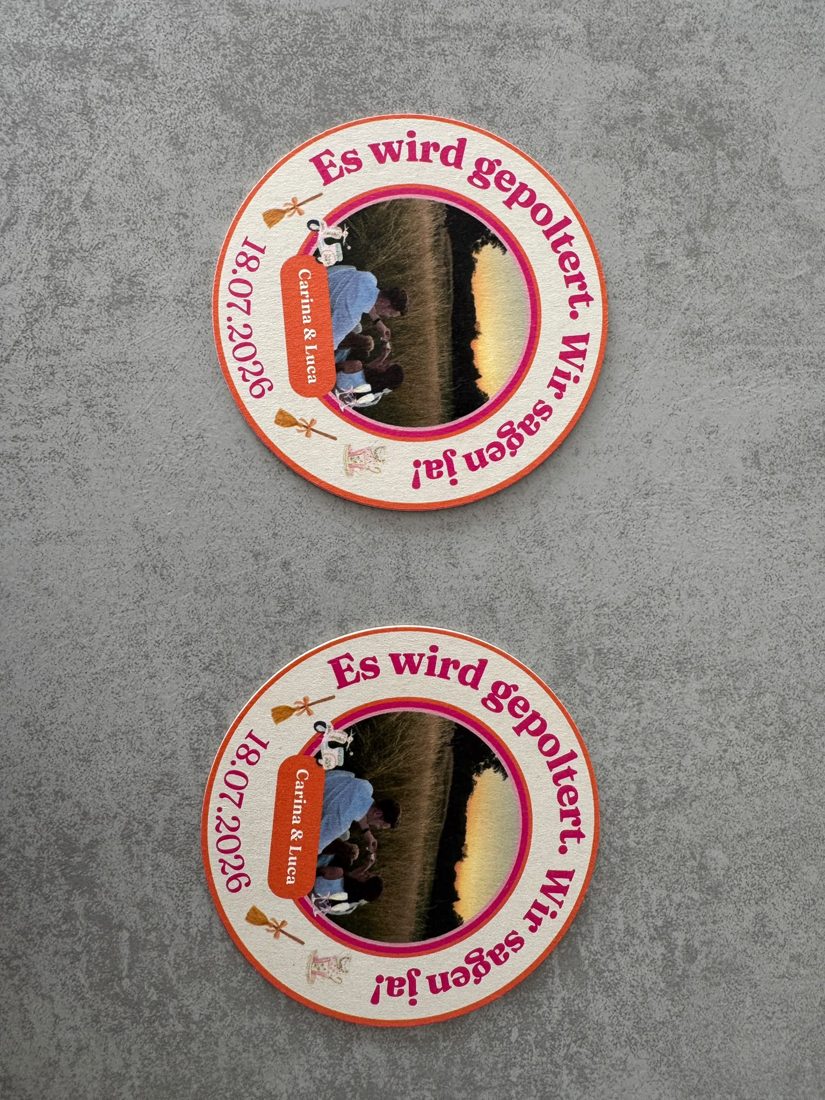Individuell gestaltete Bierdeckel